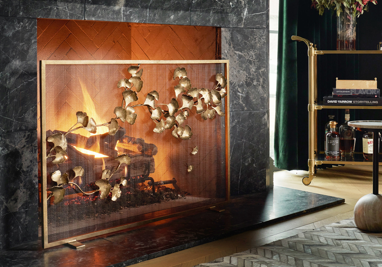 Claire Crowe Collection Ginkgo Fire Screen