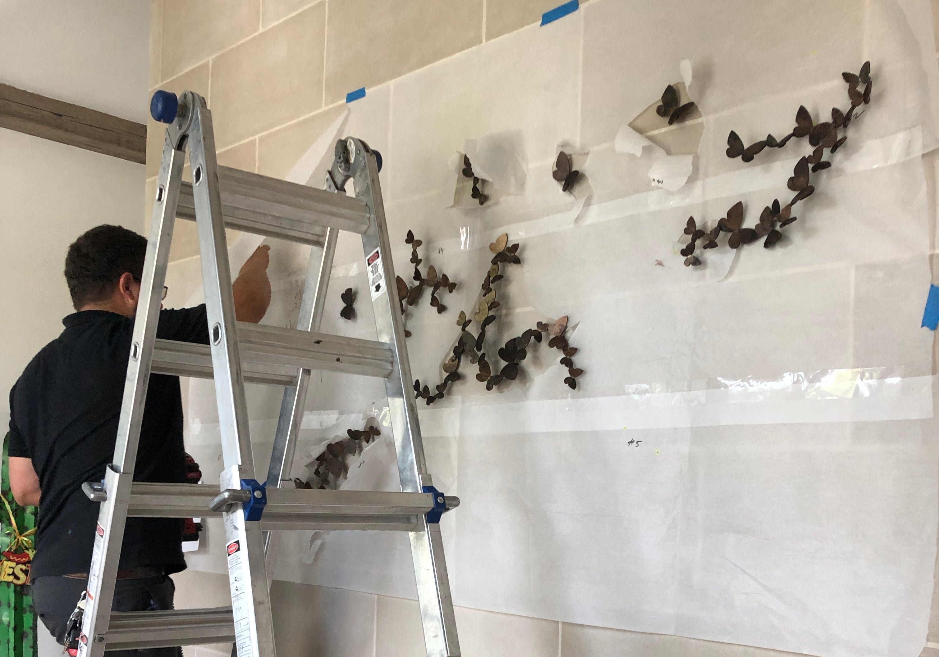 How We Install Our Butterfly Wall Composition