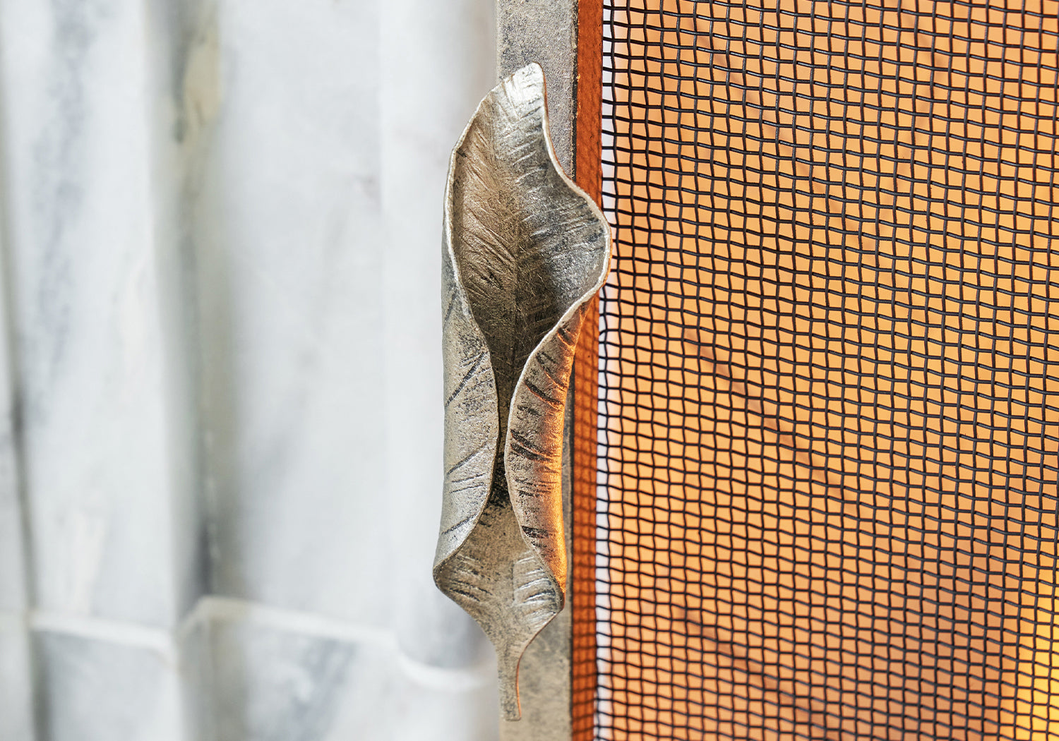 Claire Crowe Collection Leaf Handle Fire Screen