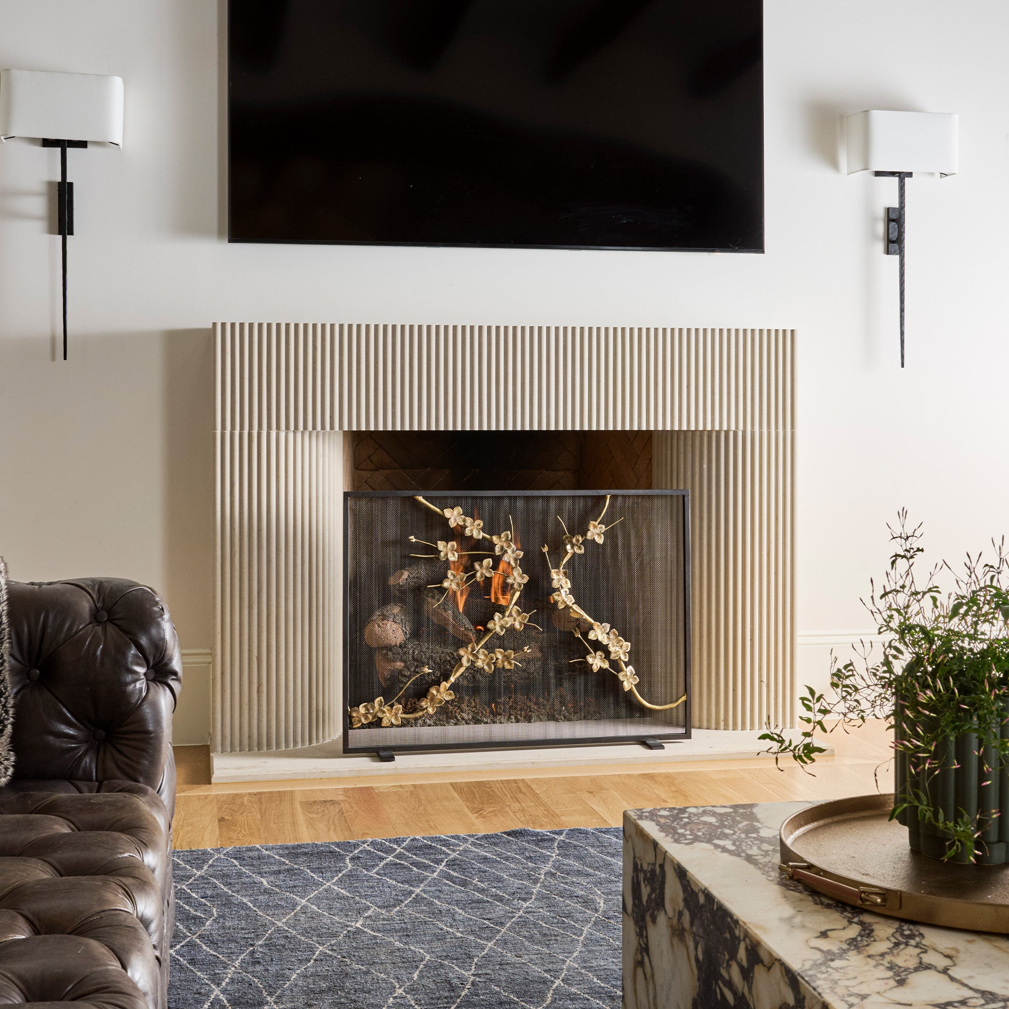 Sakura Fireplace Screen