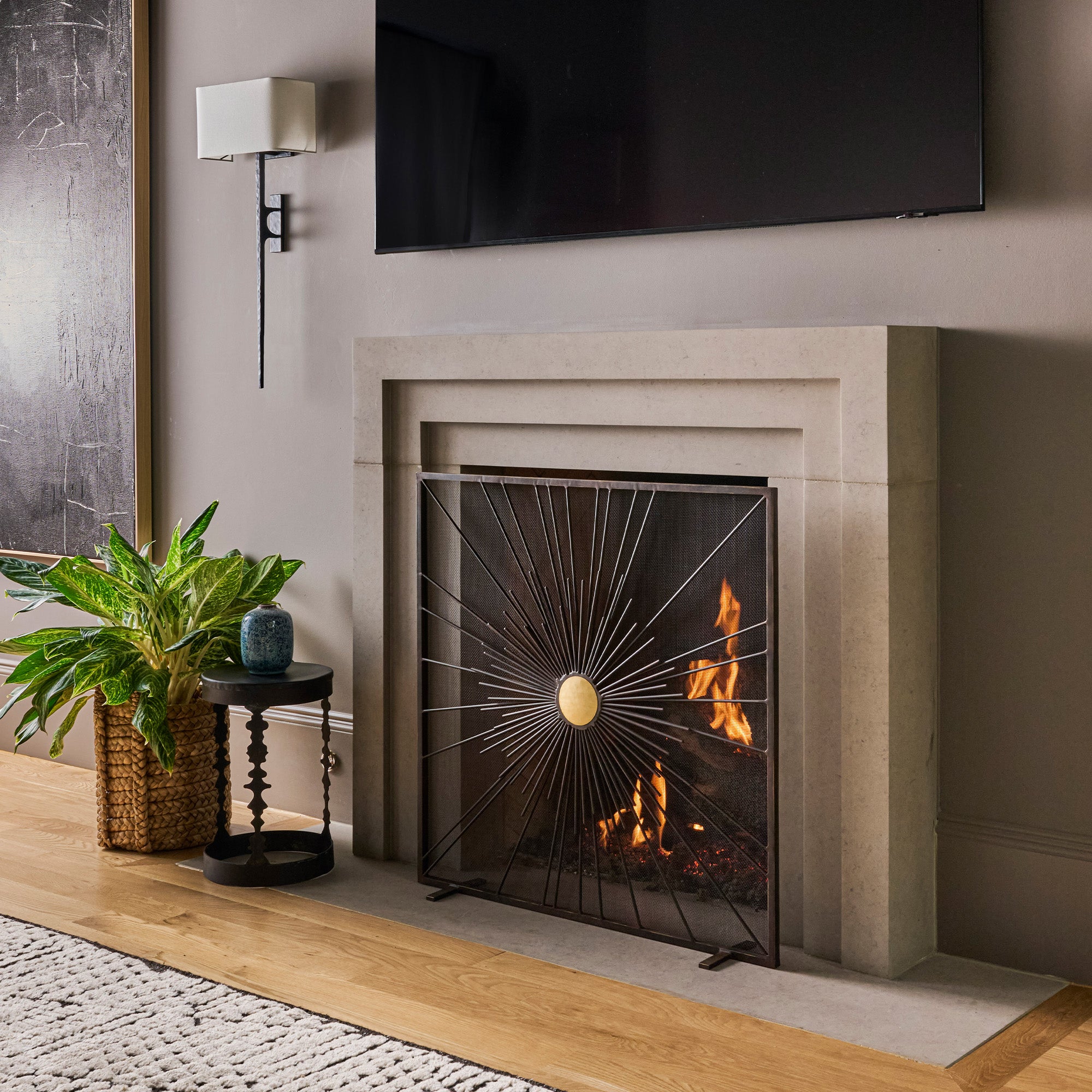 Sunburst Fireplace Screen