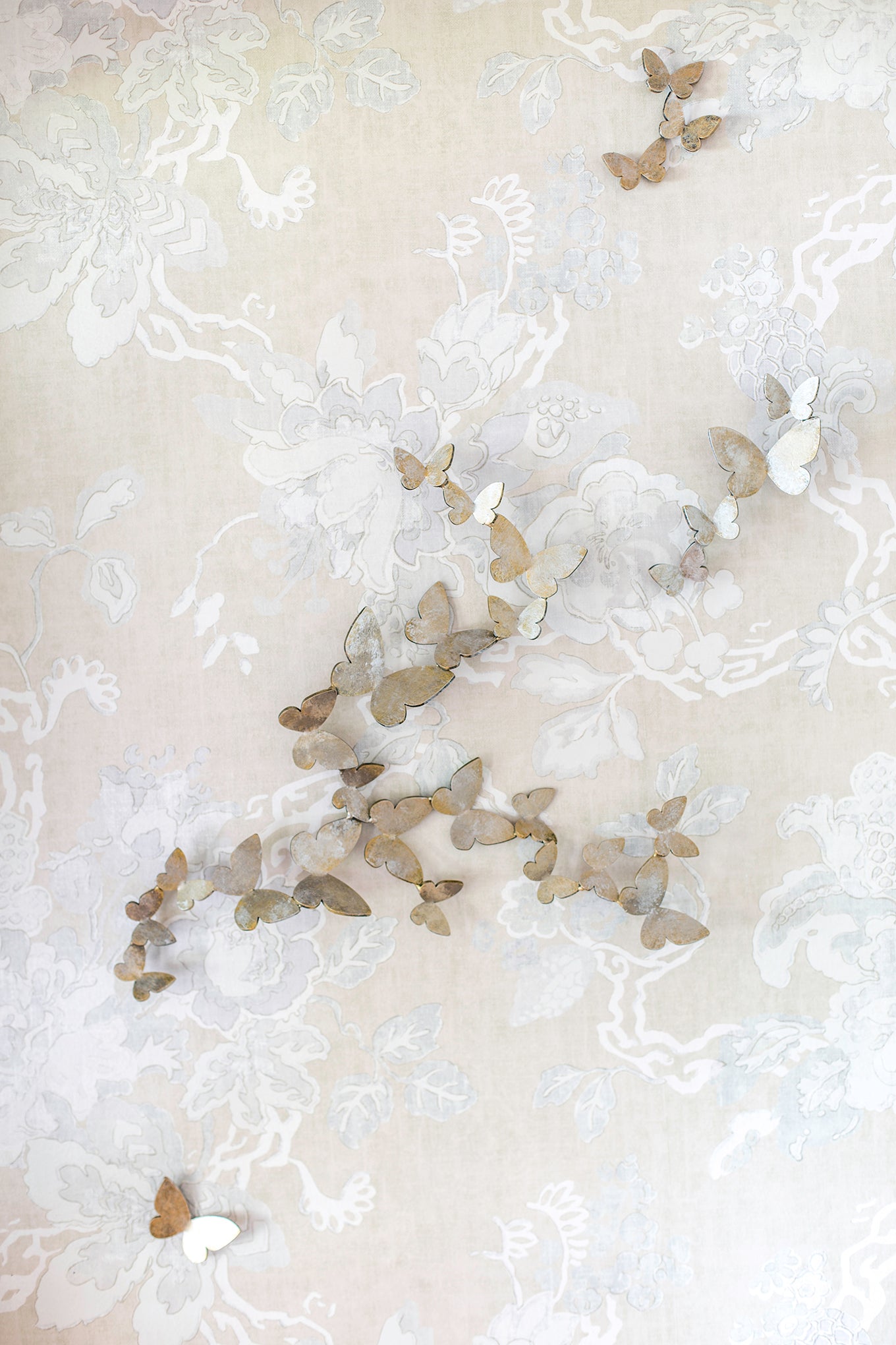 Butterfly Wall Sculpture with marbled background