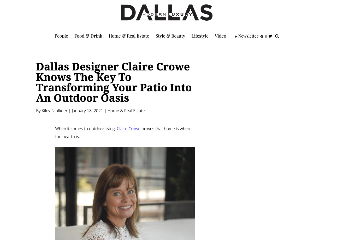 Dallas Magazine Feature - Claire Crowe Collection