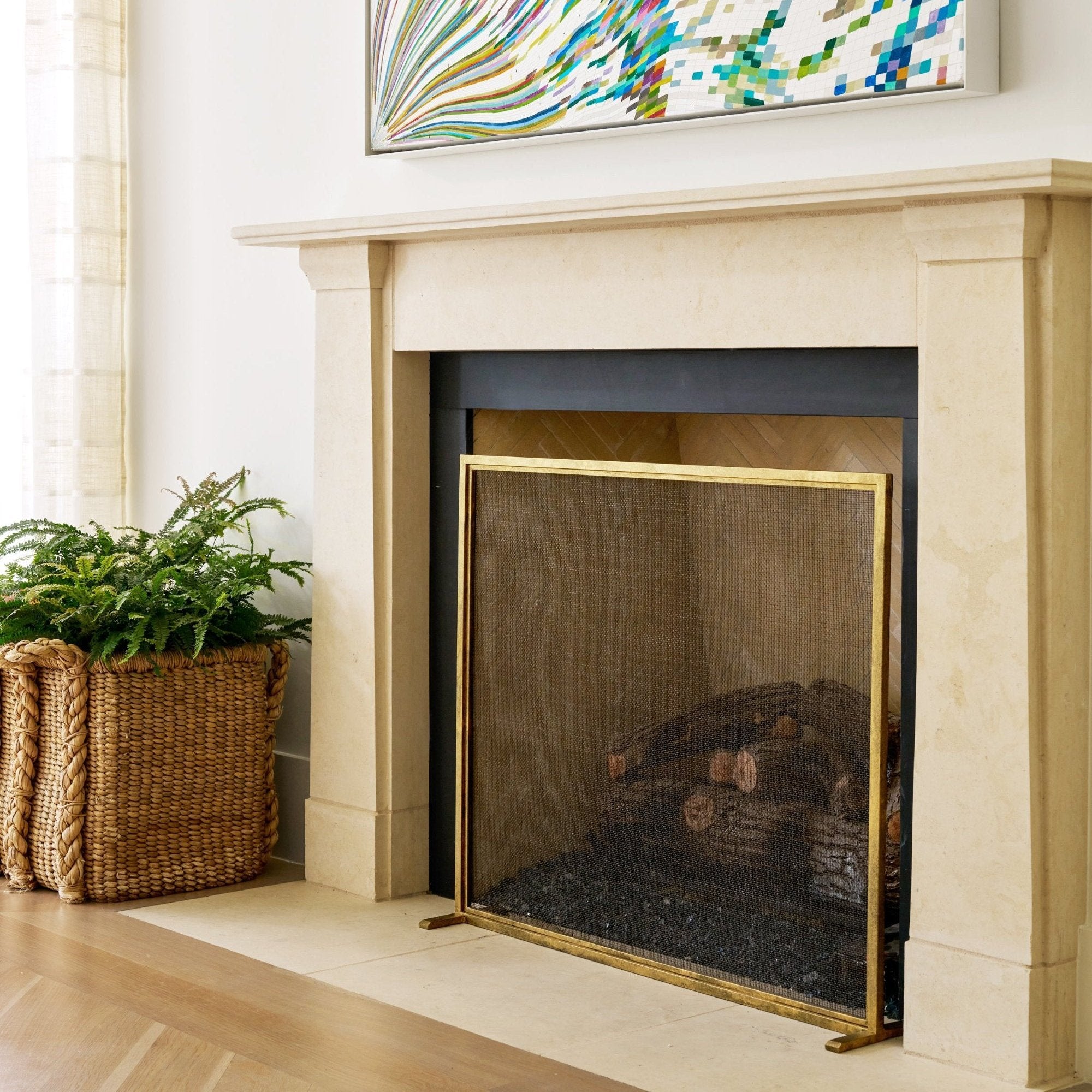 Modern Gold & Silver Fireplace Screens | Claire Crowe Collection