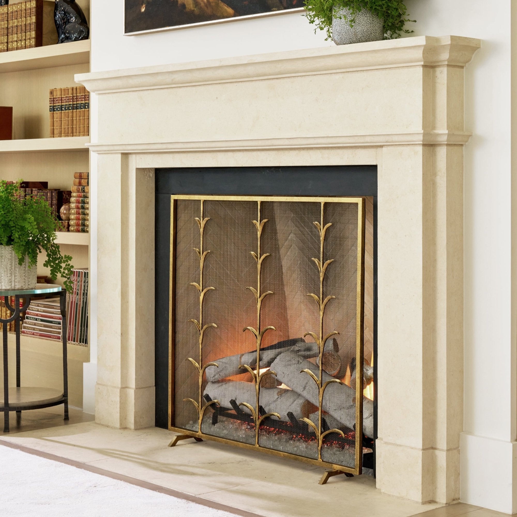 Lily Stems Fireplace Screen | Nature-Inspired Metalwork | Claire