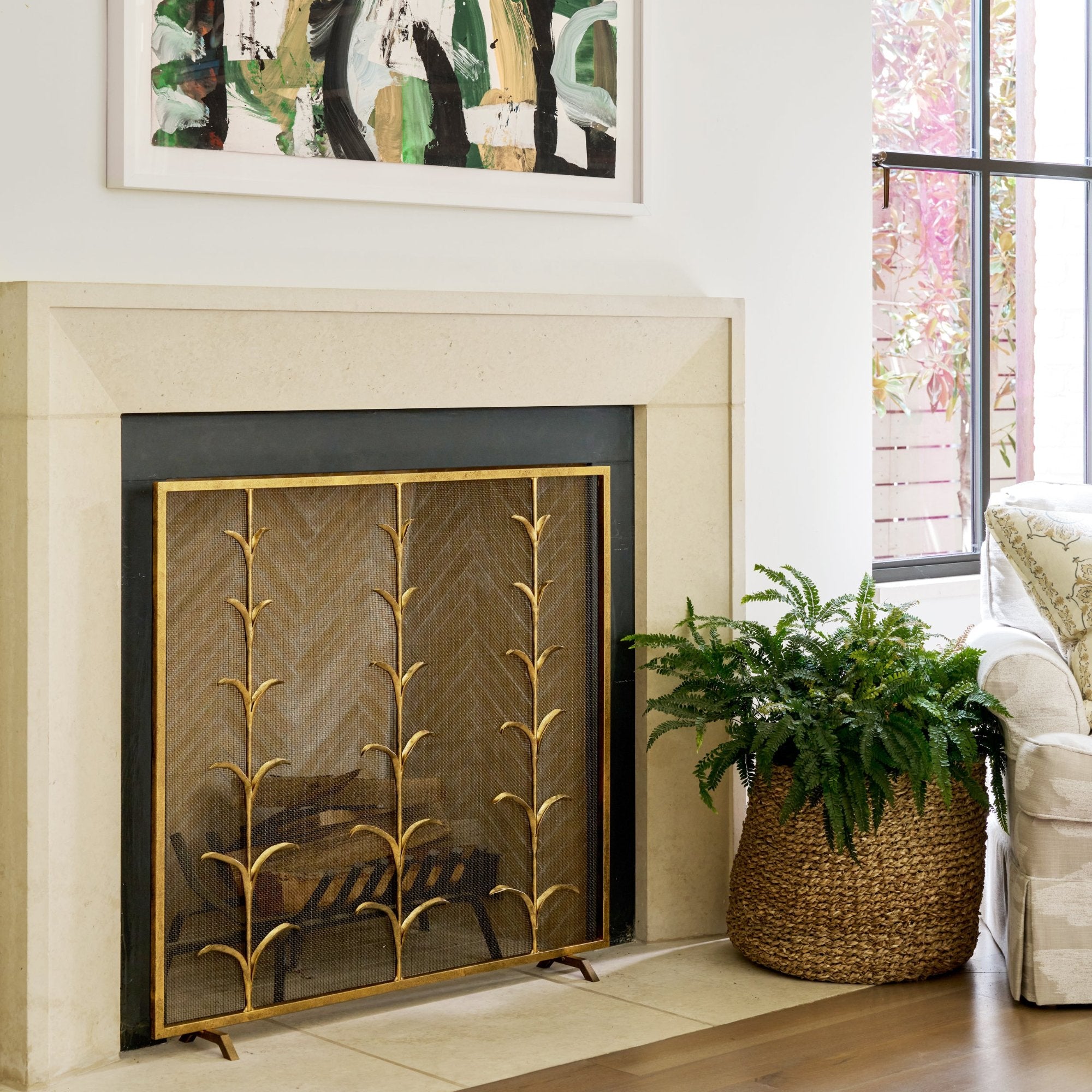 Lily Stems Fireplace Screen | Nature-Inspired Metalwork | Claire