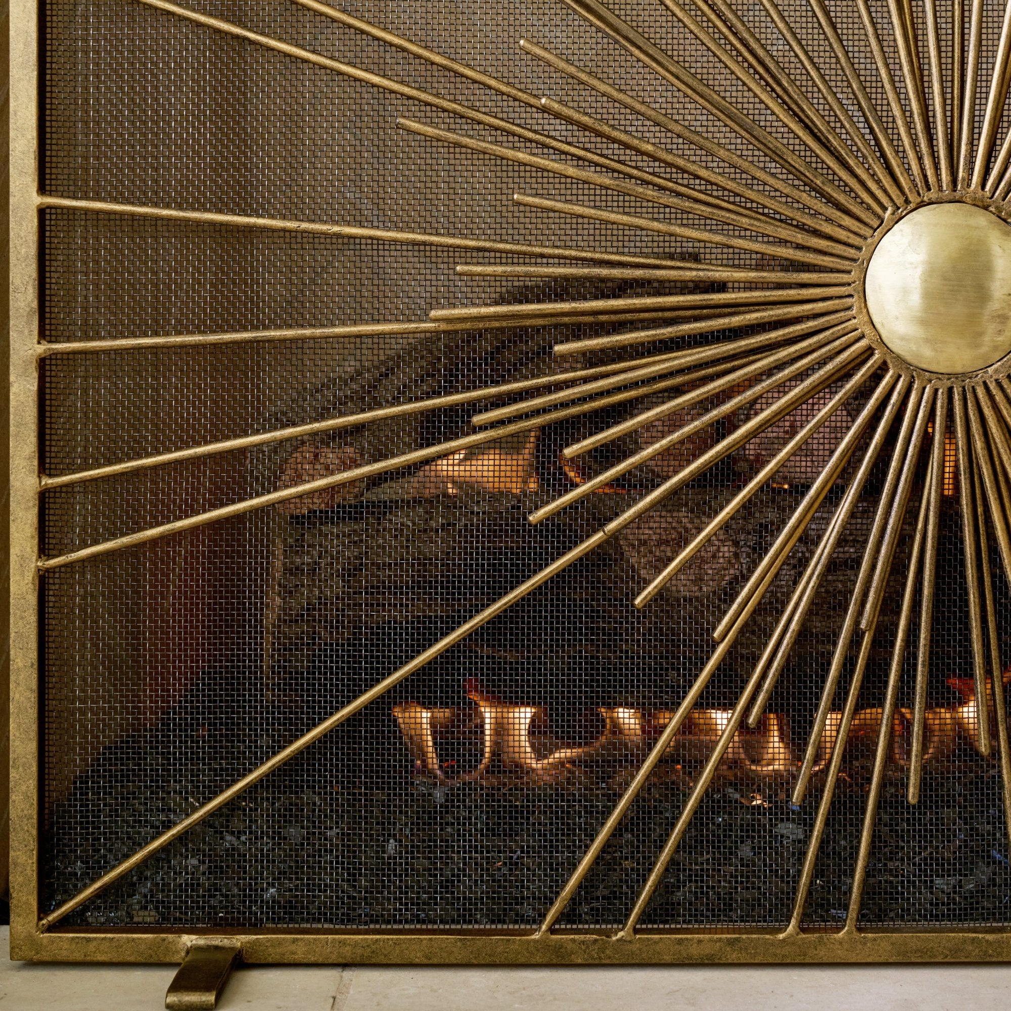 Sunburst Fireplace Screen in Aged Silver – Claire Crowe Collection