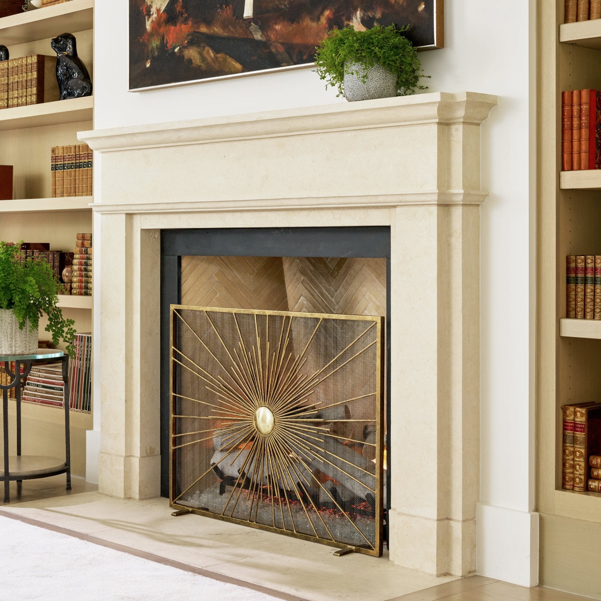 Sunburst Fireplace Screen in Aged Silver – Claire Crowe Collection