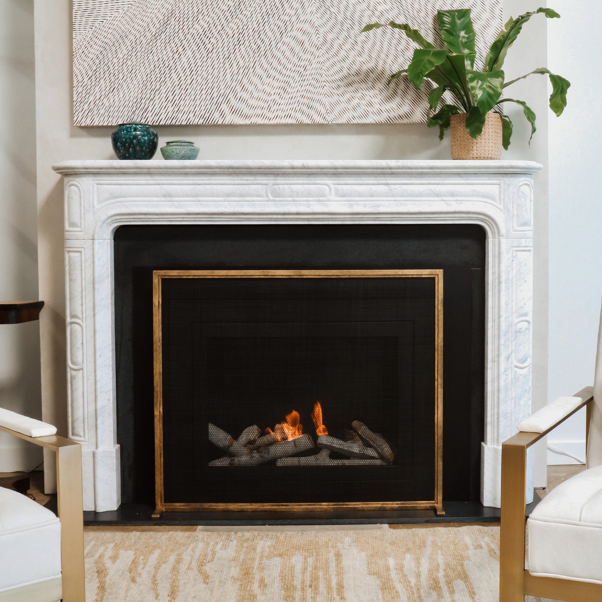 Dakota Fireplace Screen in Aged Gold – Claire Crowe Collection