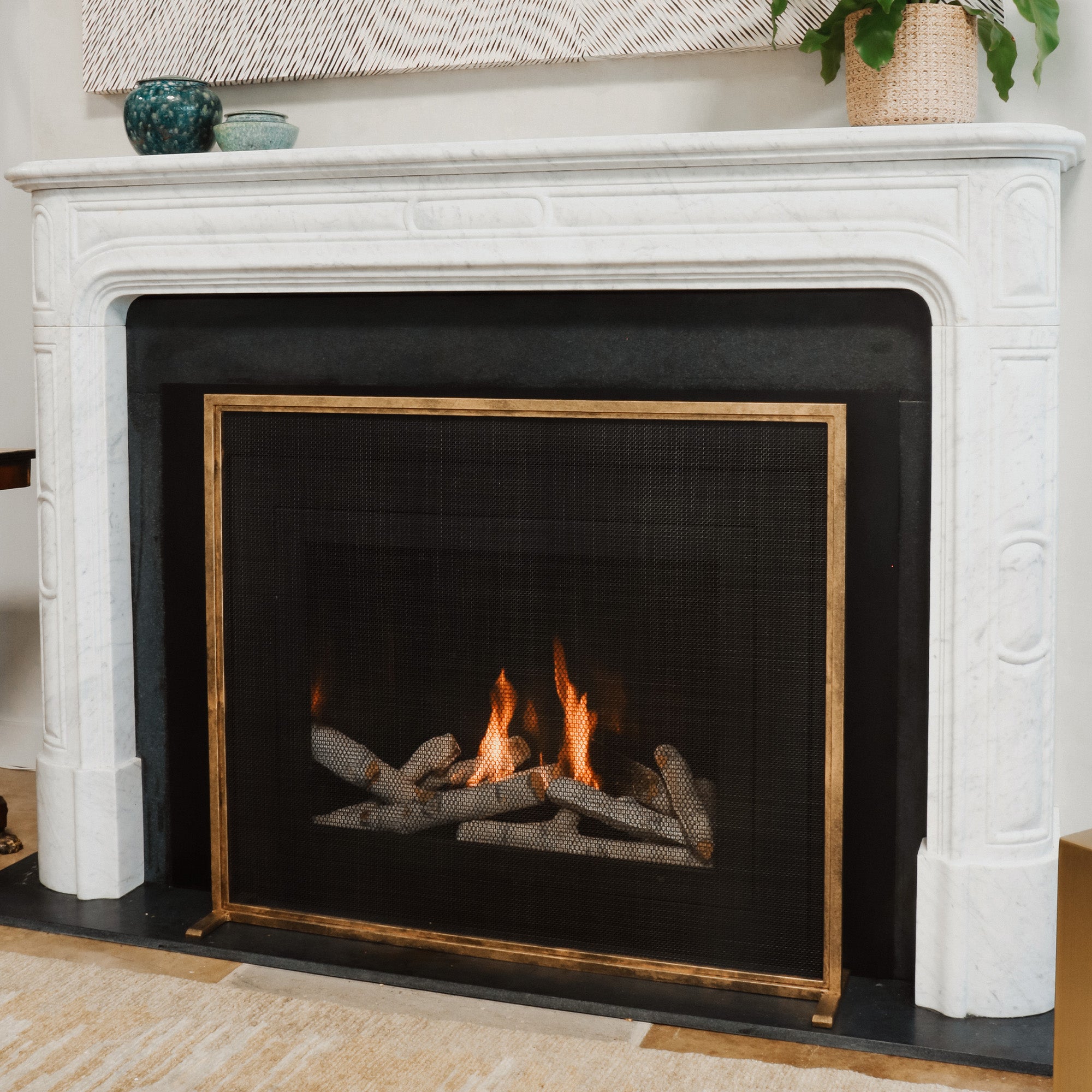 Modern Gold & Silver Fireplace Screens | Claire Crowe Collection