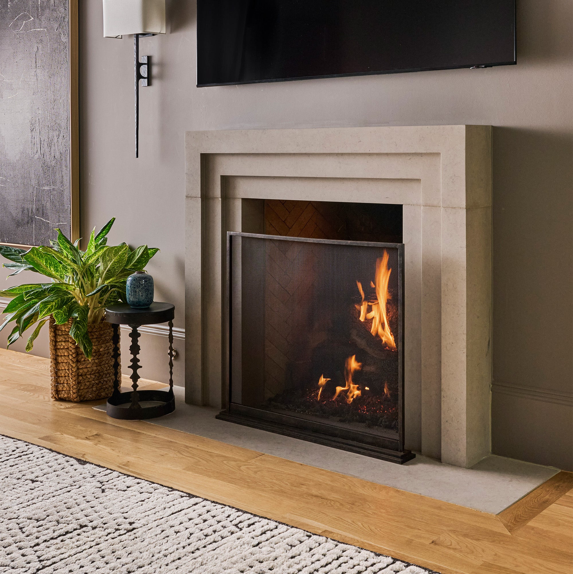 Modern Gold Fireplace Screen | Luxury Custom Design | Claire Crowe