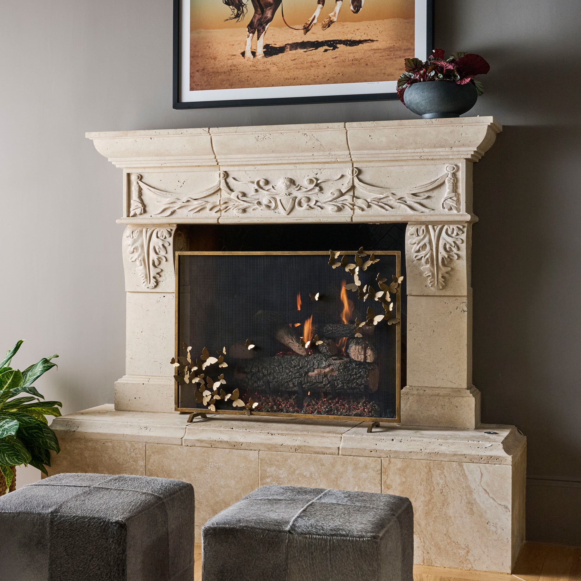 Butterfly Fireplace Screens | Single Panel Screens – Claire Crowe