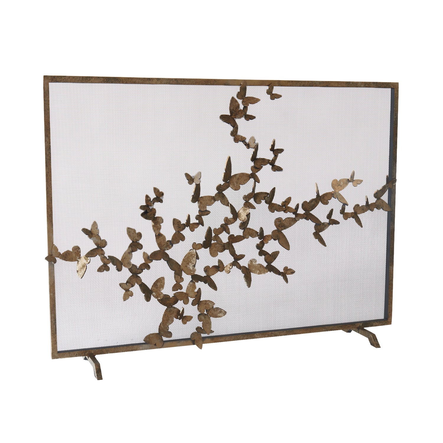 Butterfly Fireplace Screen in Tobacco