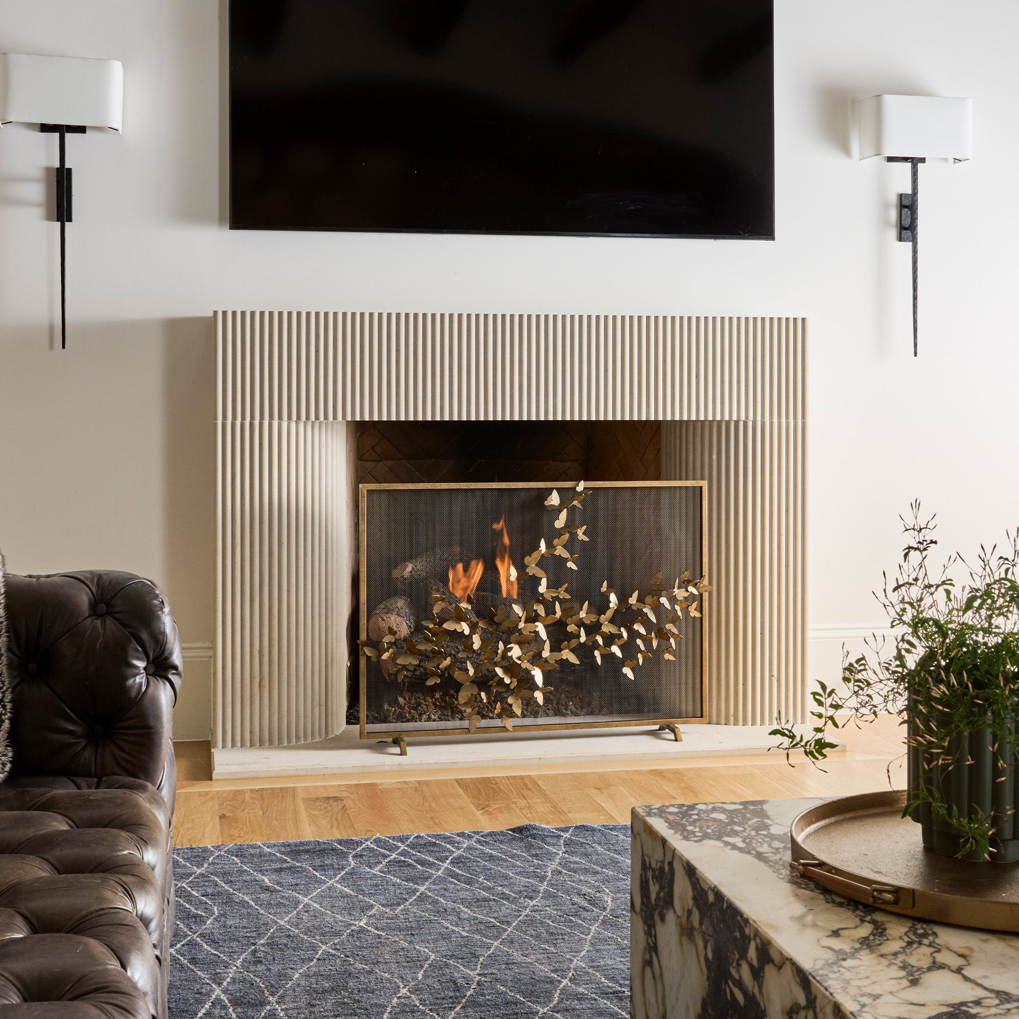 Butterfly Fireplace Screen