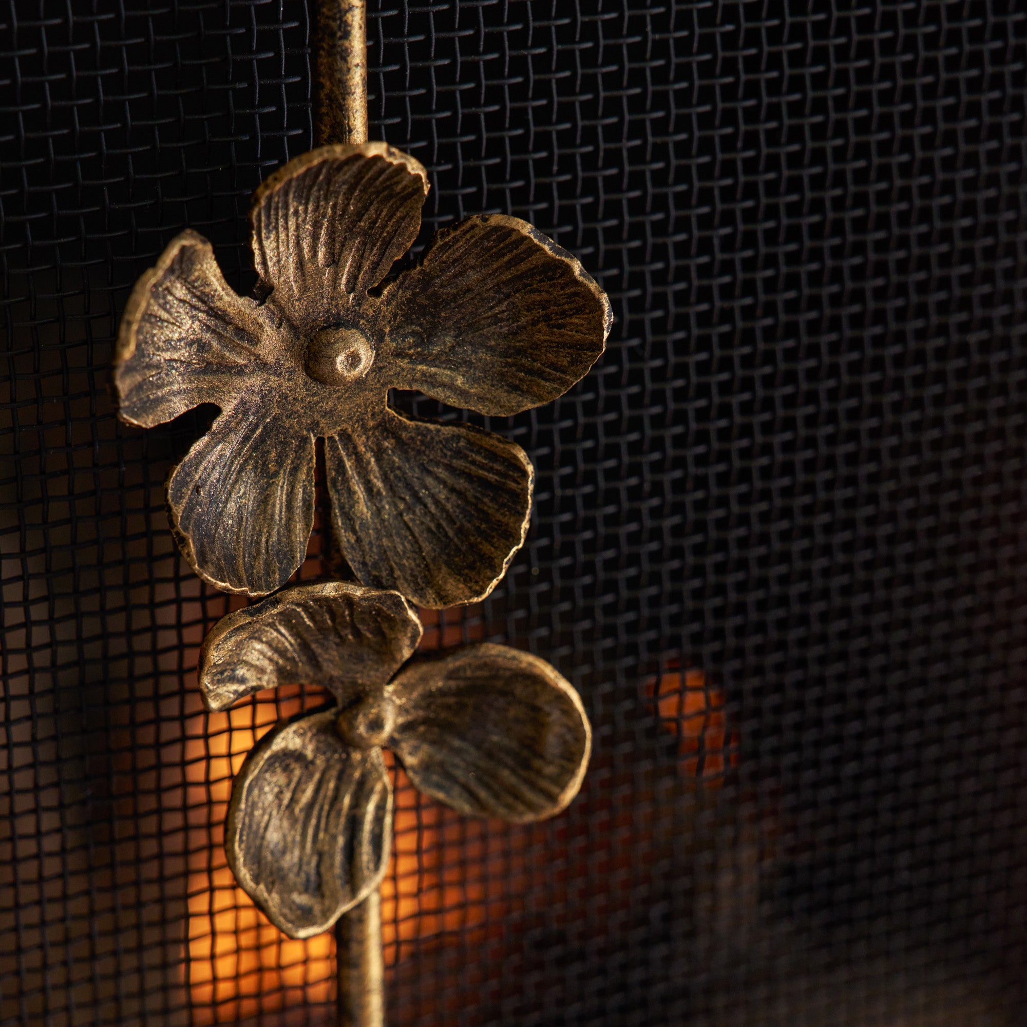 Cascading Blooms Fireplace Screen