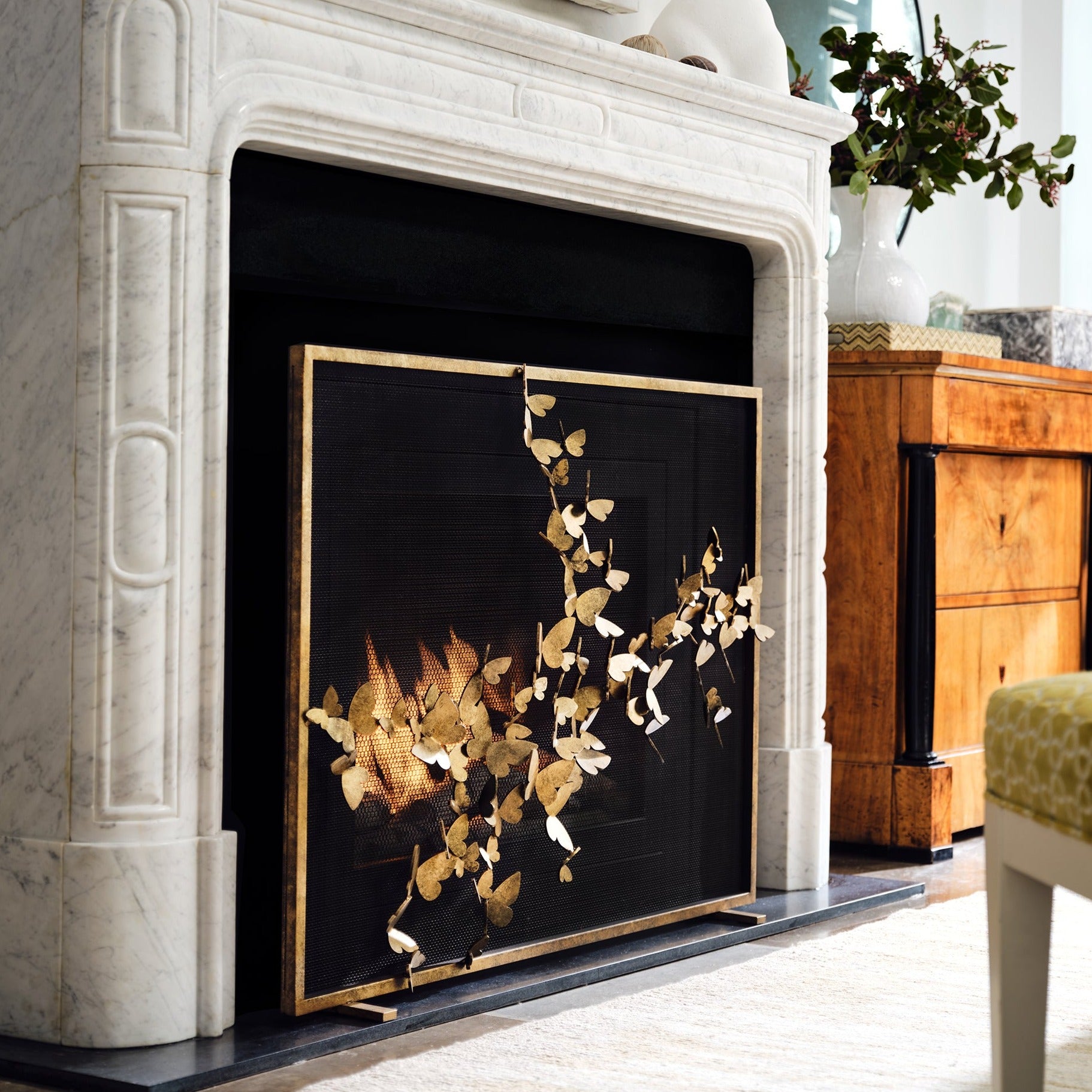 Butterfly Fireplace Screen