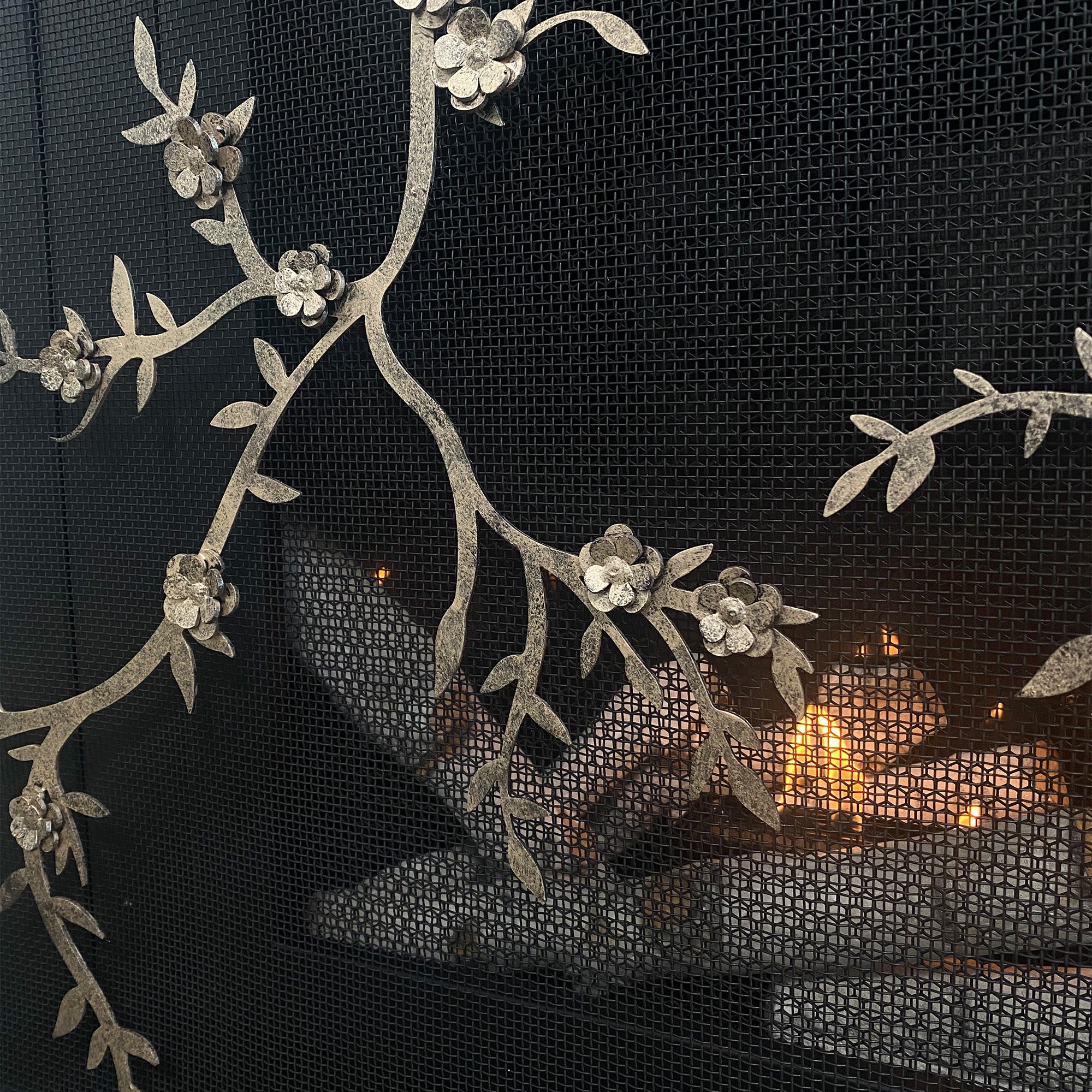 Plum Blossom Fireplace Screen