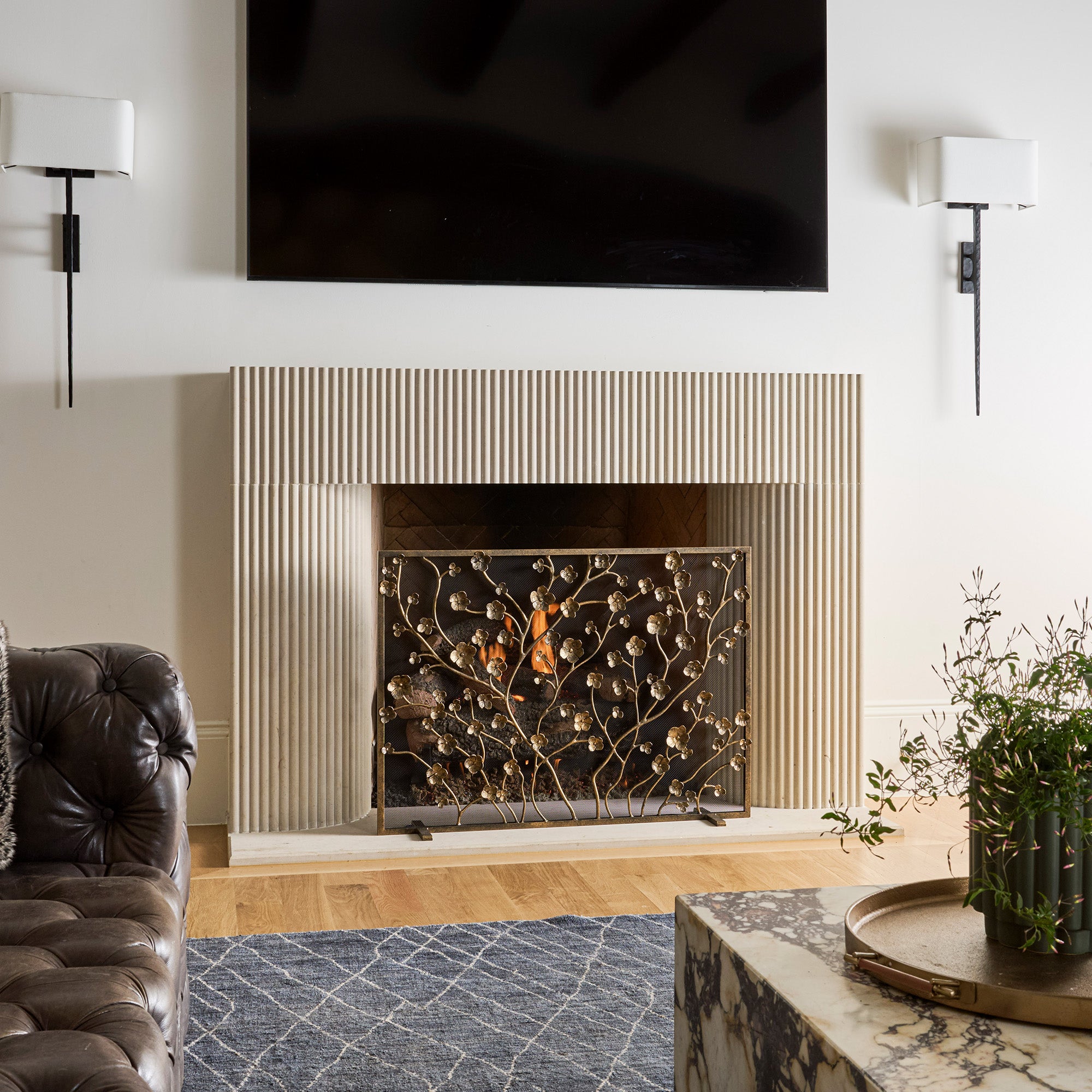 Primrose Garden Fireplace Screen