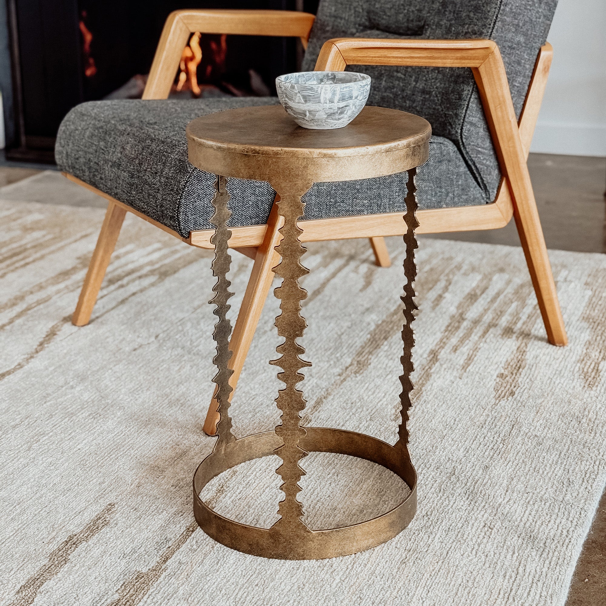 Rocco Occasional Table in Aged Gold