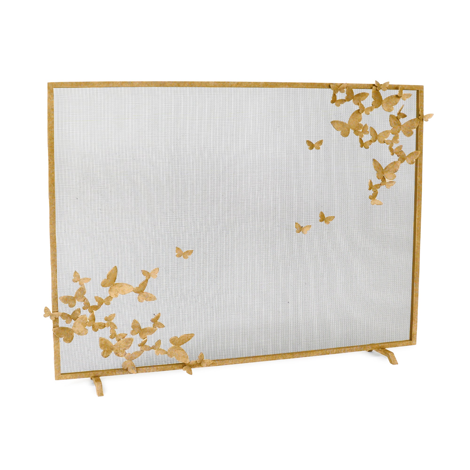 Butterfly Fireplace Screen, Lighter in Brilliant Gold