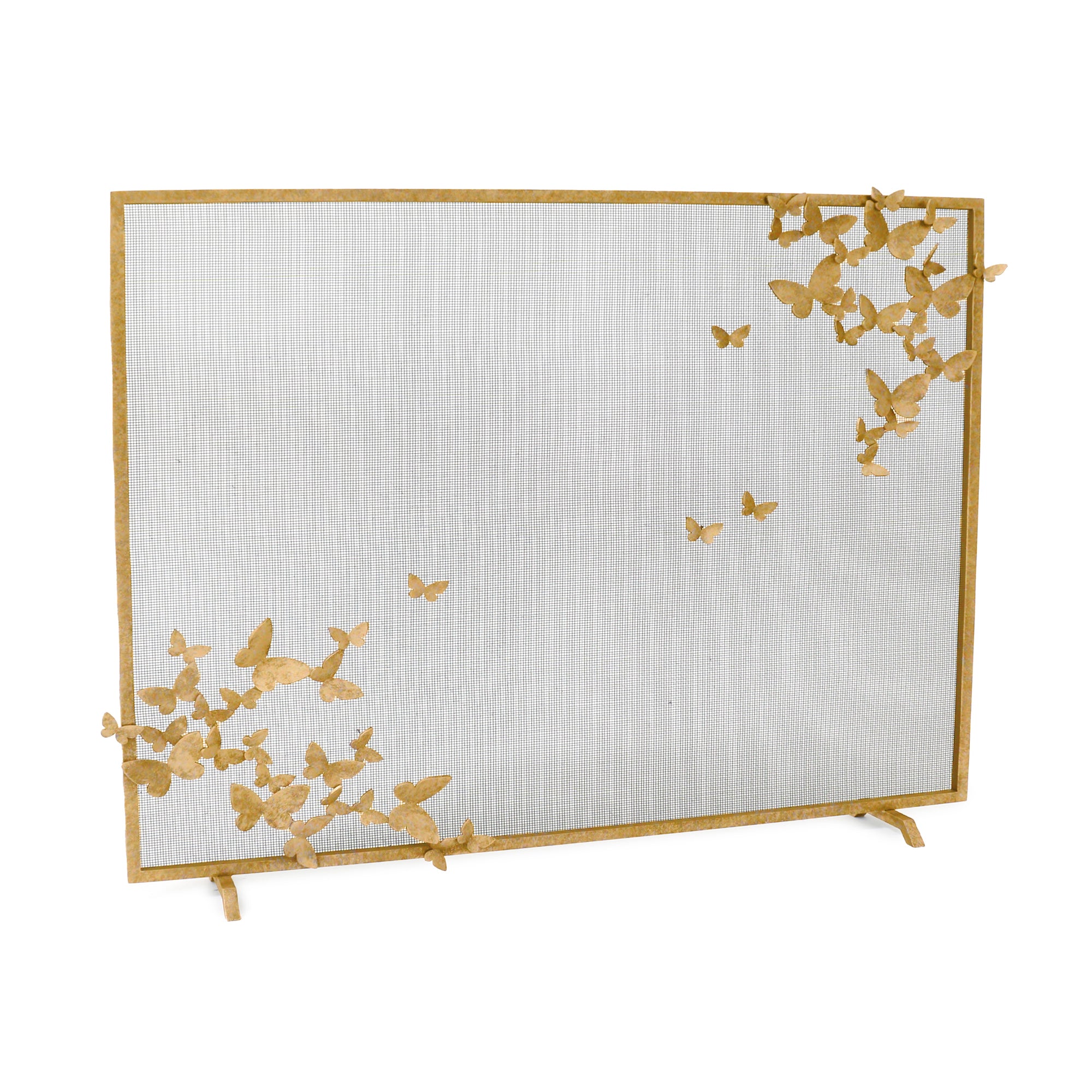 Butterfly Fireplace Screen, Lighter in Brilliant Gold