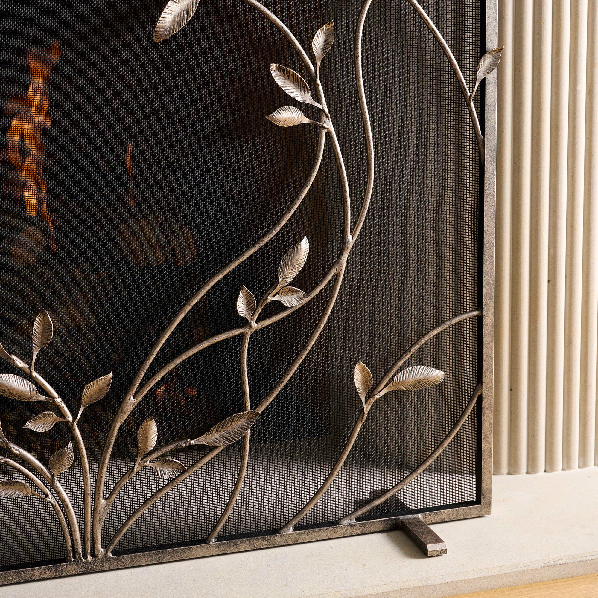 Swirling Jasmine Fireplace Screen