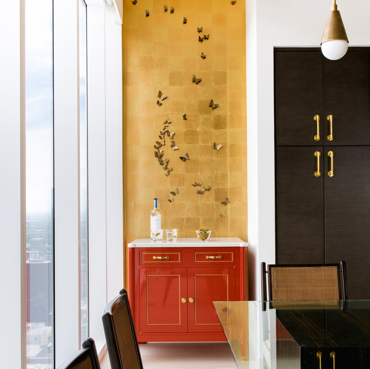 Installed Butterfly Wall Sculpture in a residential interior