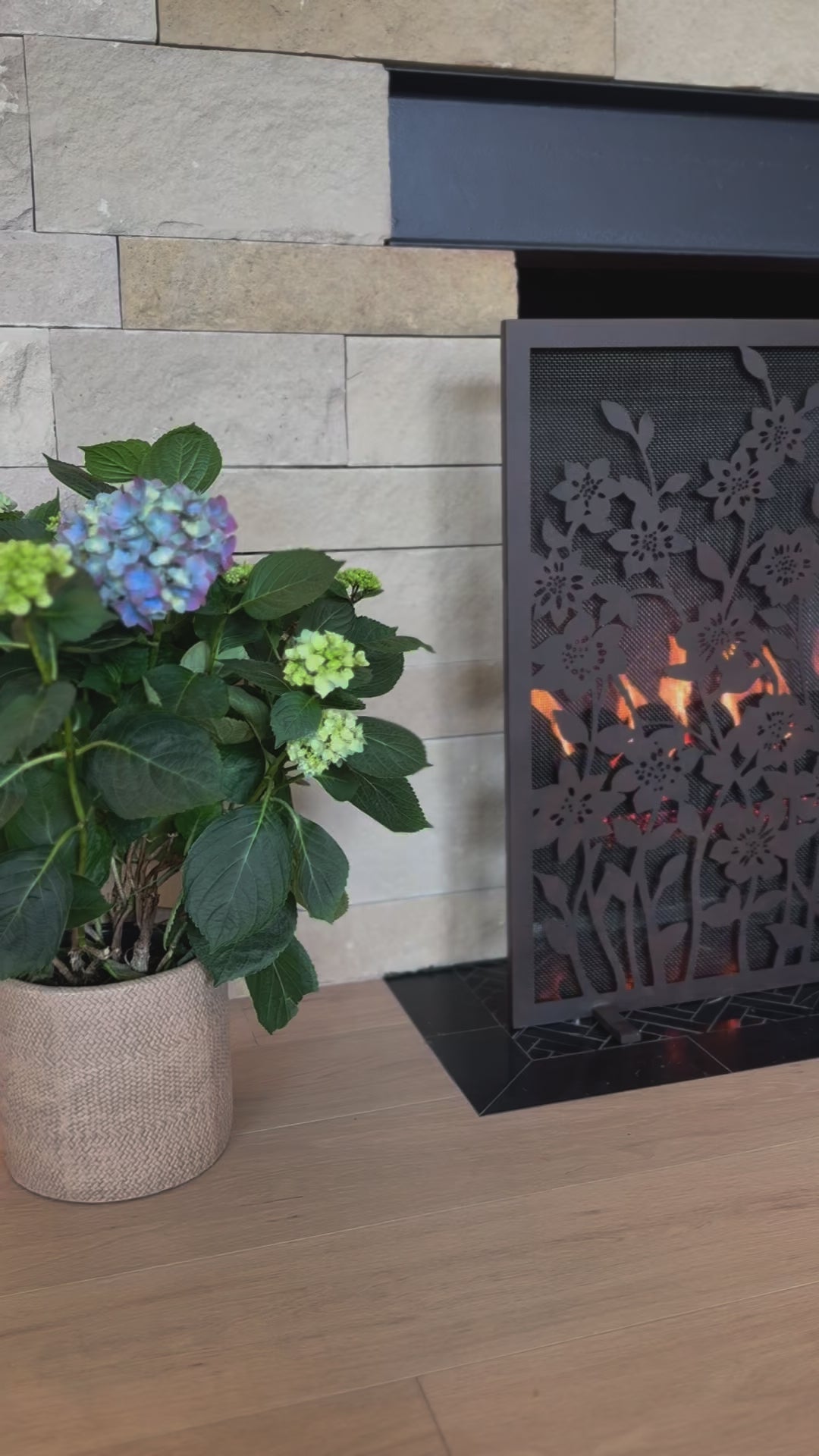Load video: Lacey Fireplace Screen