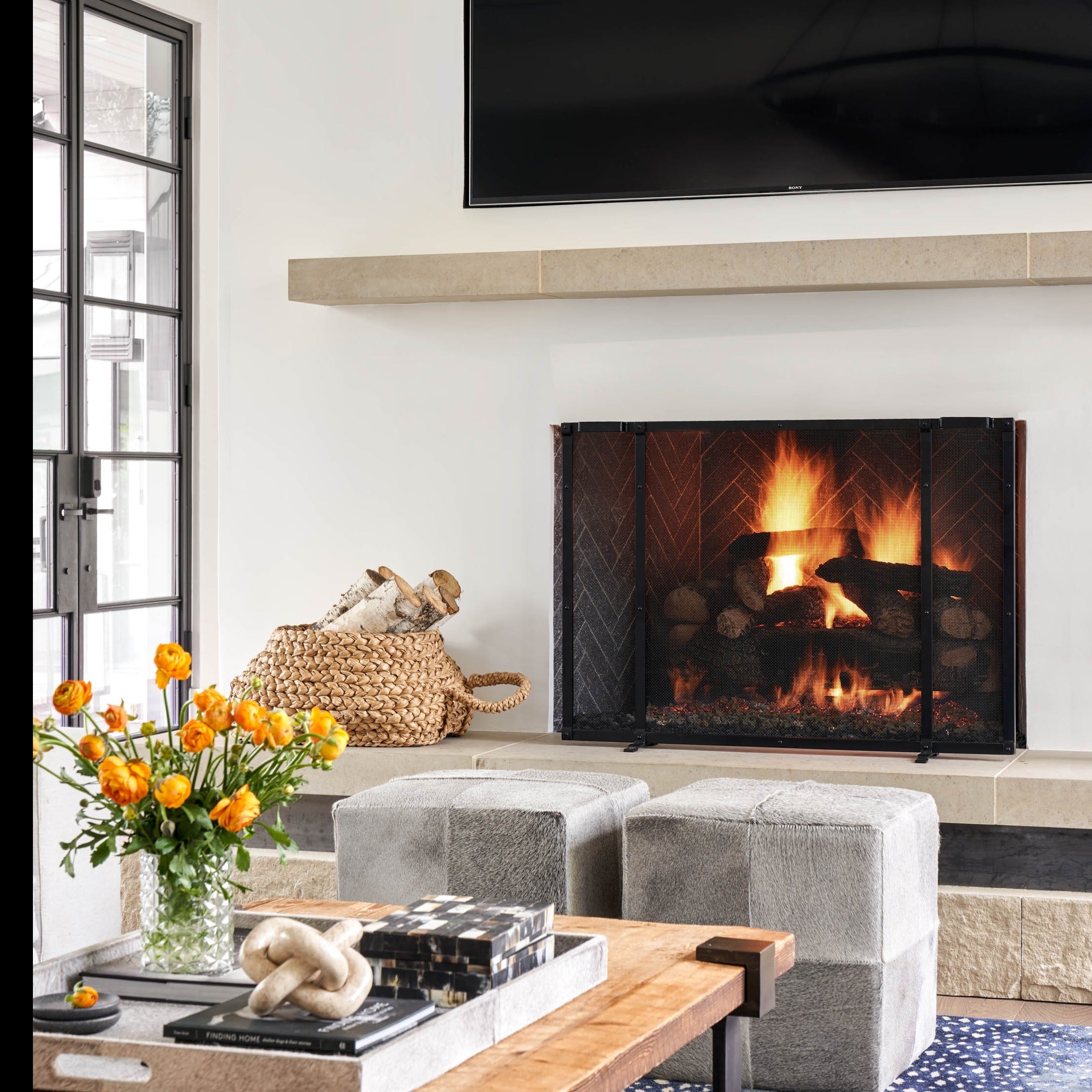 Gunnison Fireplace Screen in Warm Black