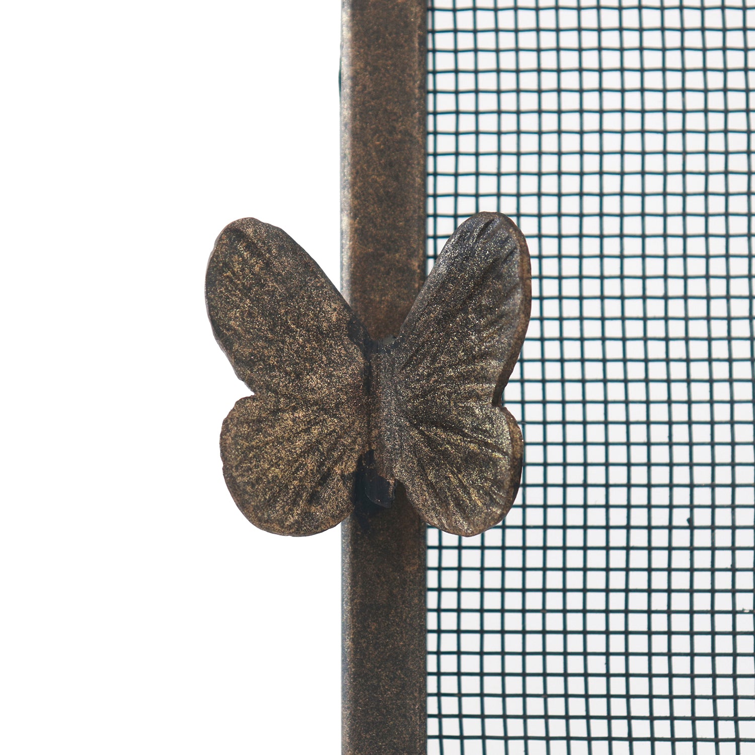Butterfly Handles Fireplace Screen in Warm Black