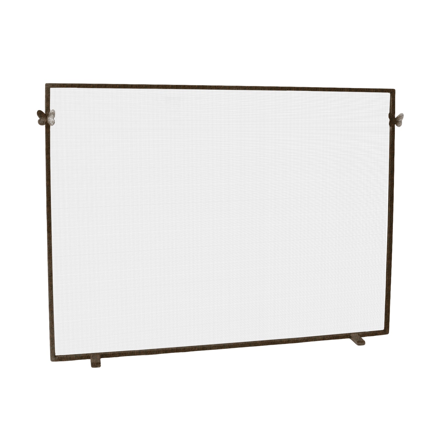 Butterfly Handles Fireplace Screen in Warm Black