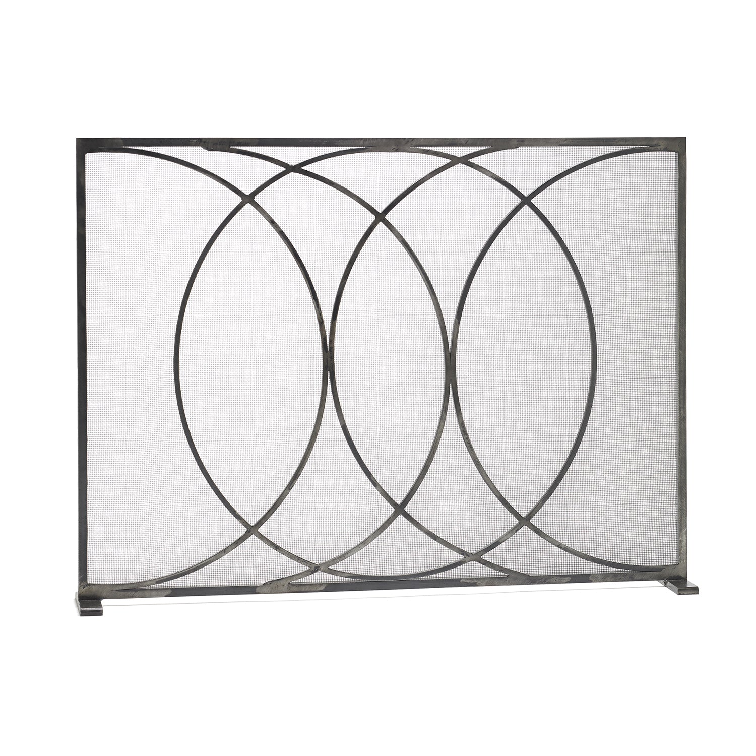 Coronet Fireplace Screen in Silver Rubbed Black