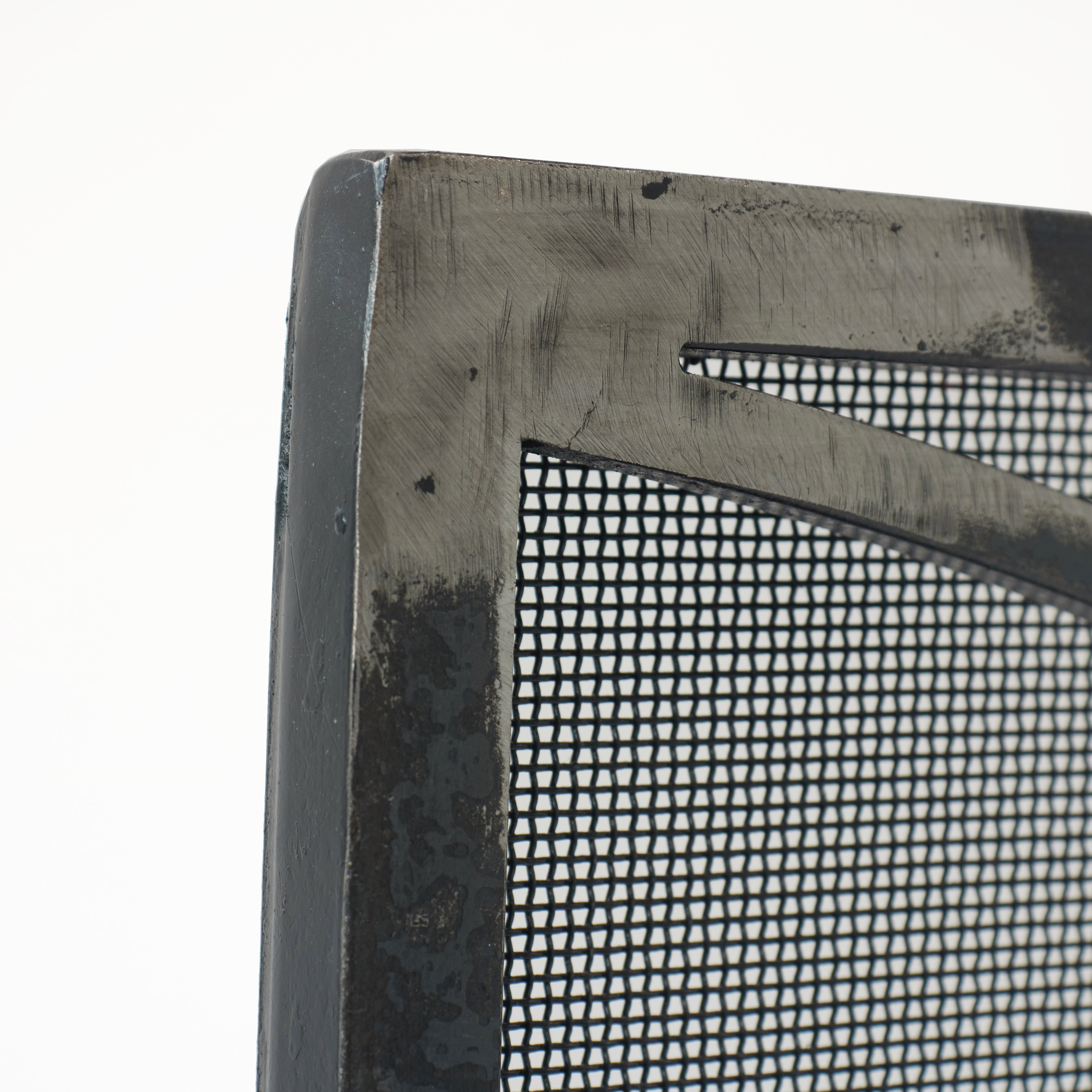 Coronet Fireplace Screen in Silver Rubbed Black
