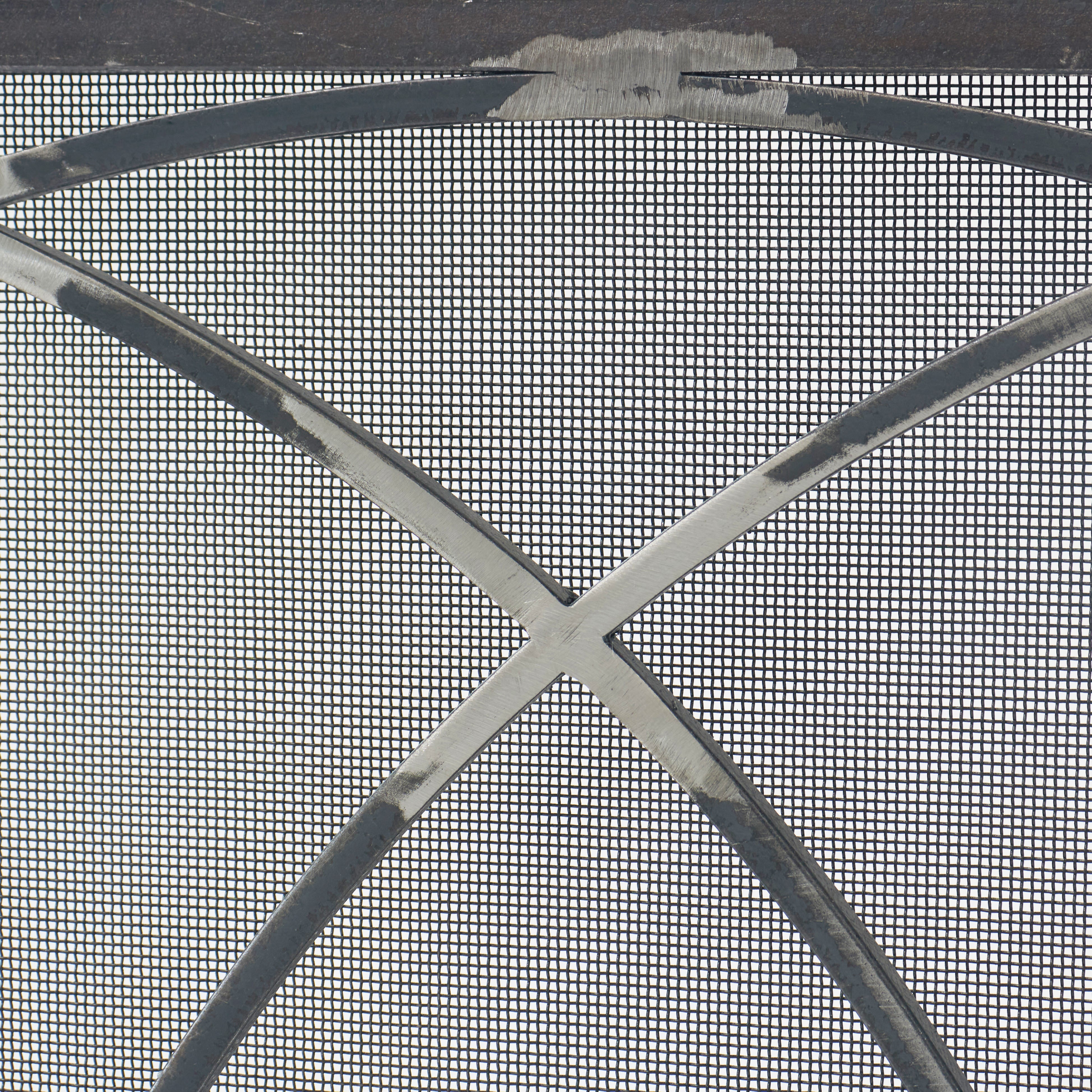 Coronet Fireplace Screen in Silver Rubbed Black
