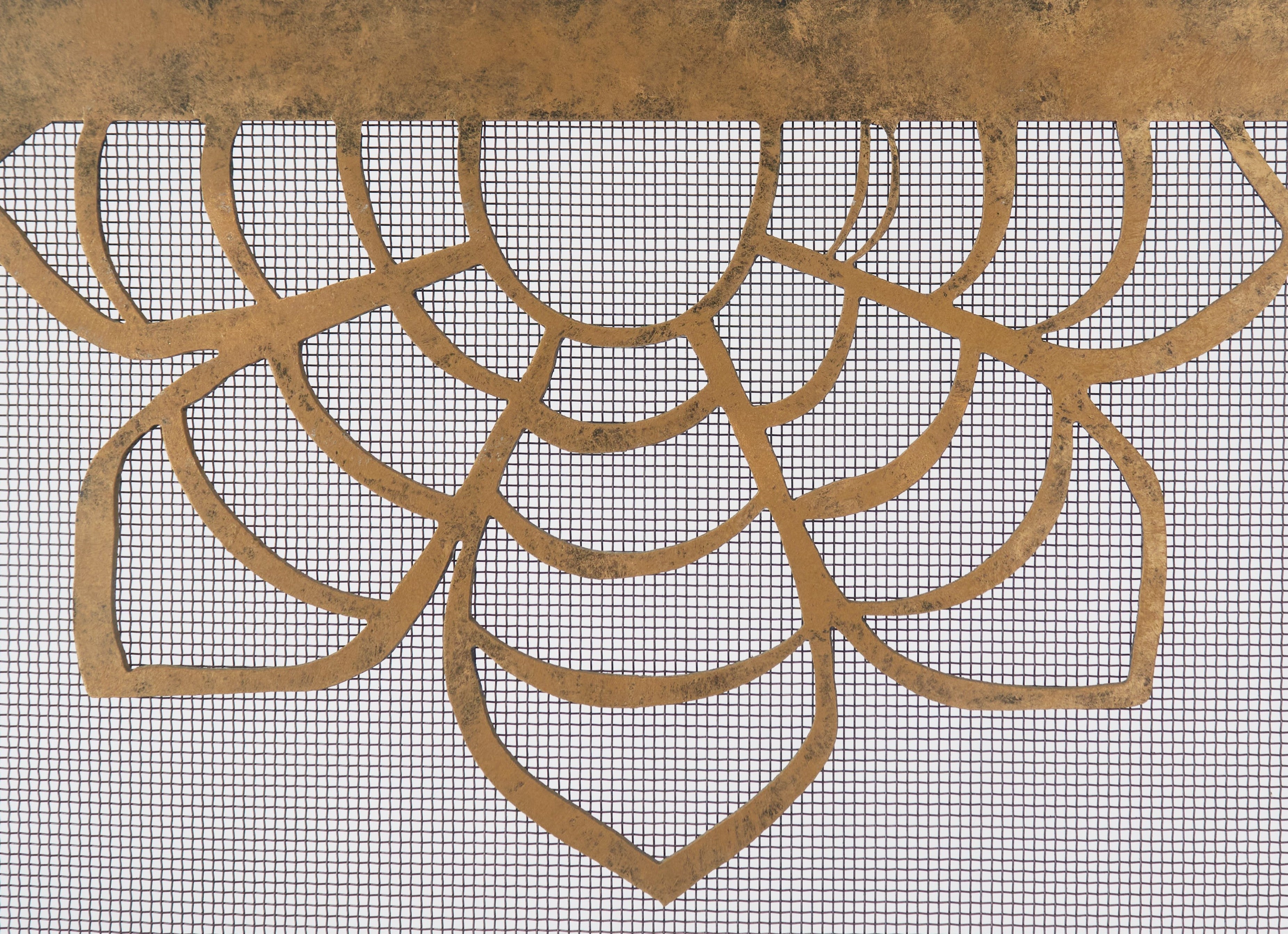 Dahlia Fireplace Screen in Pure Gold