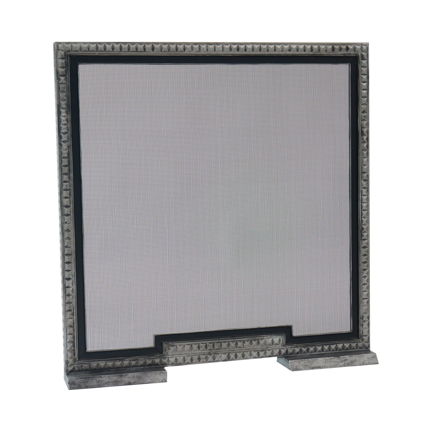 Enchantment Fireplace Screen in Angled view in a warm silver finish