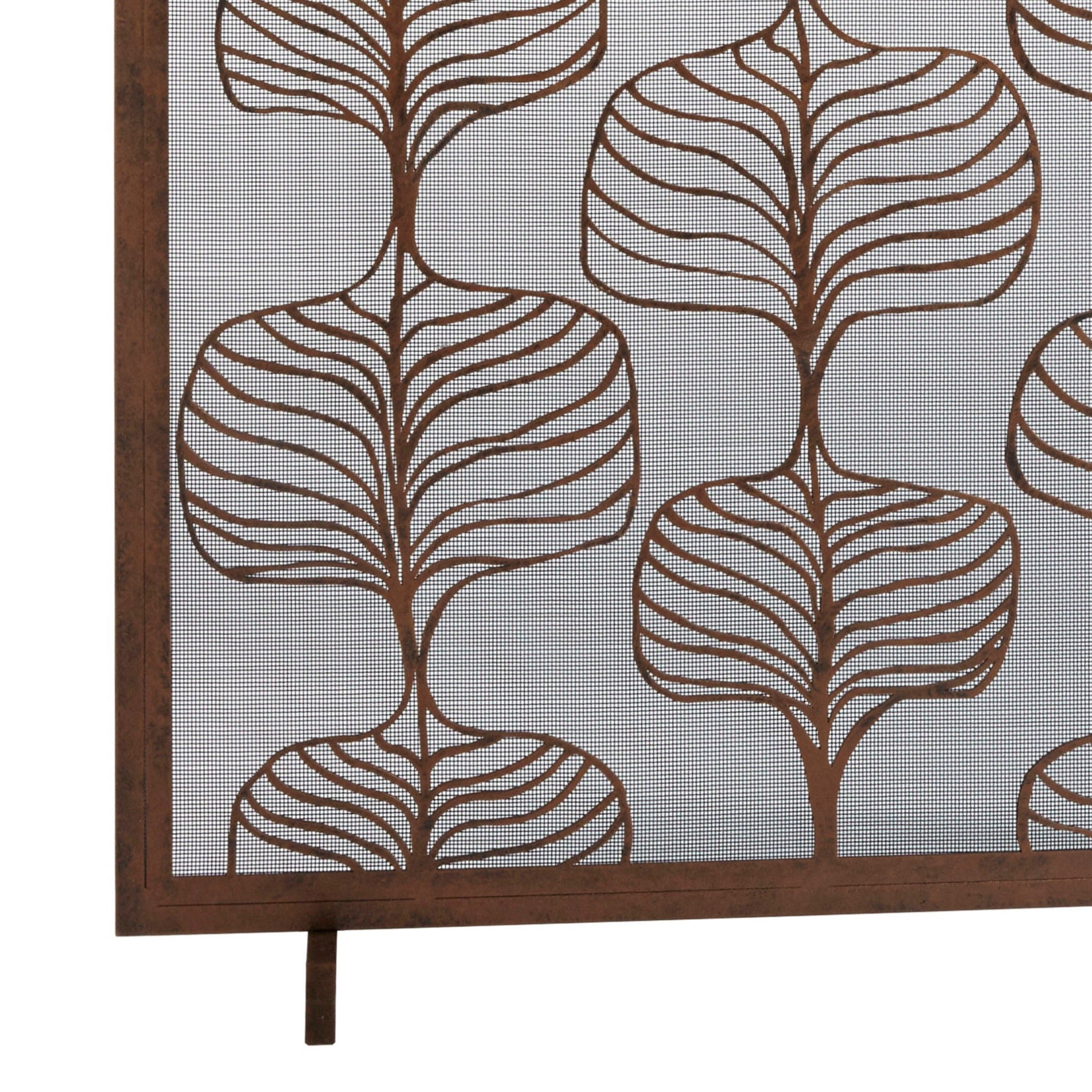 Fig Leaf Fireplace Screen in Rose Gold Finish