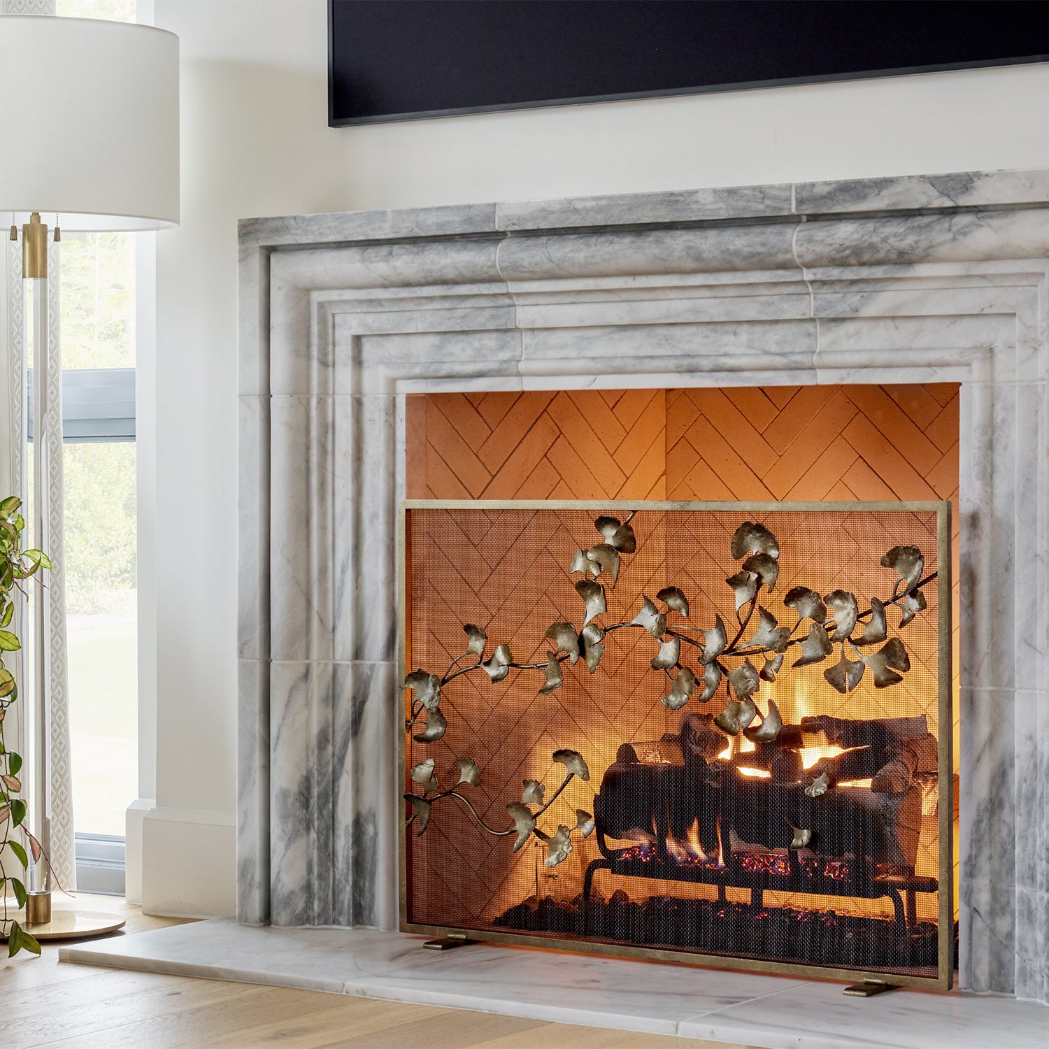 Ginkgo Fireplace Screen