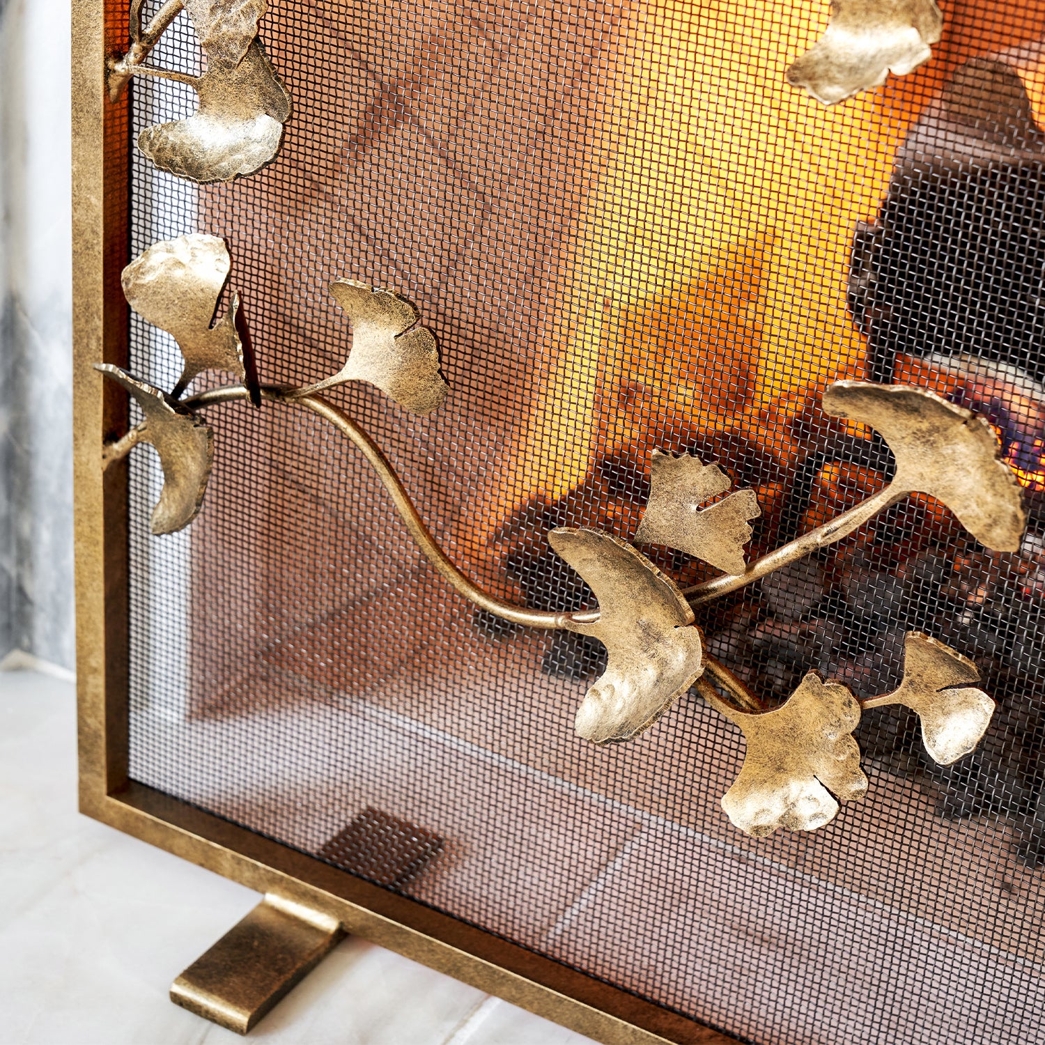 Ginkgo Fireplace Screen