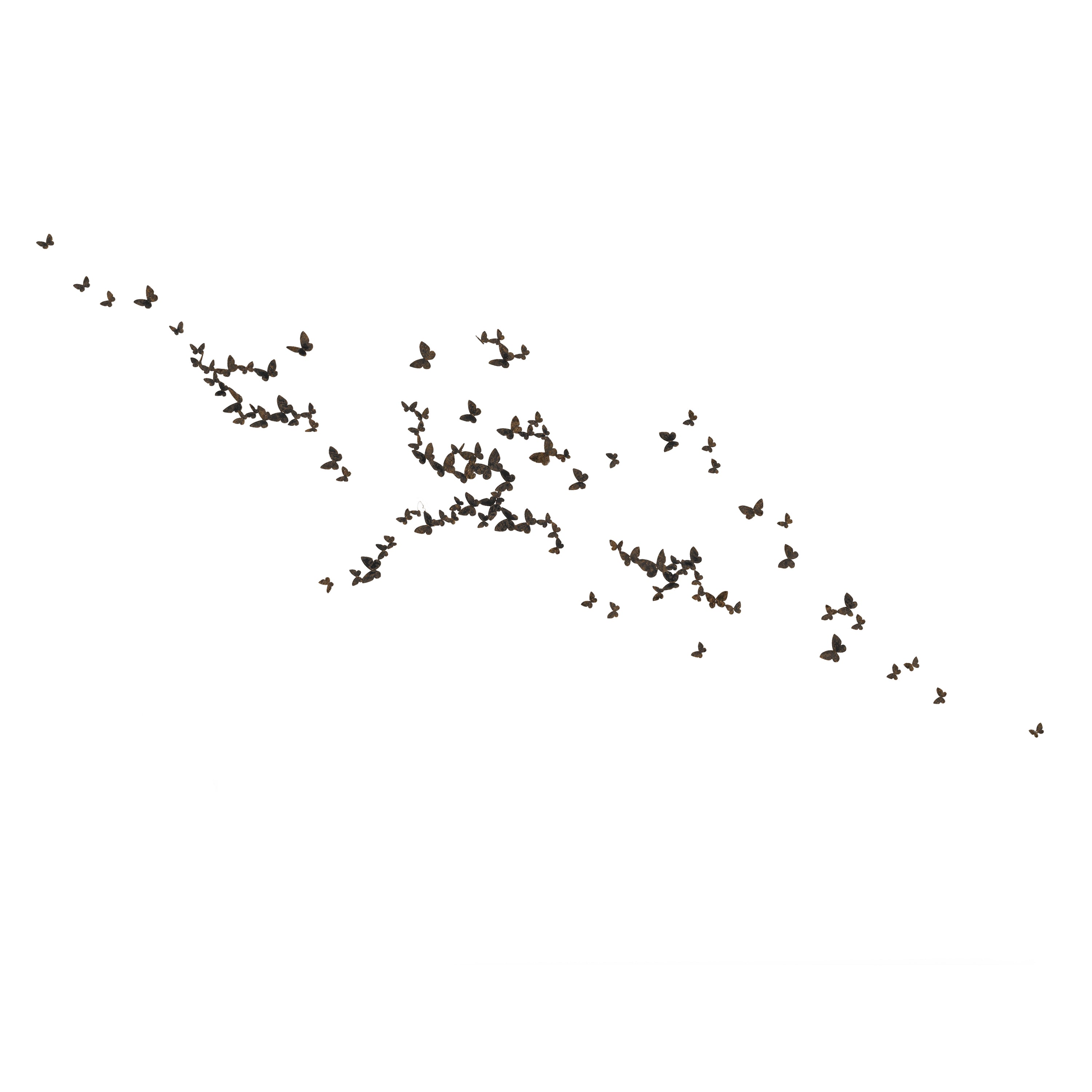 Artisan-made butterfly wall sculpture arranged in horizontal flight, bringing soft, nature-inspired motion to your space.