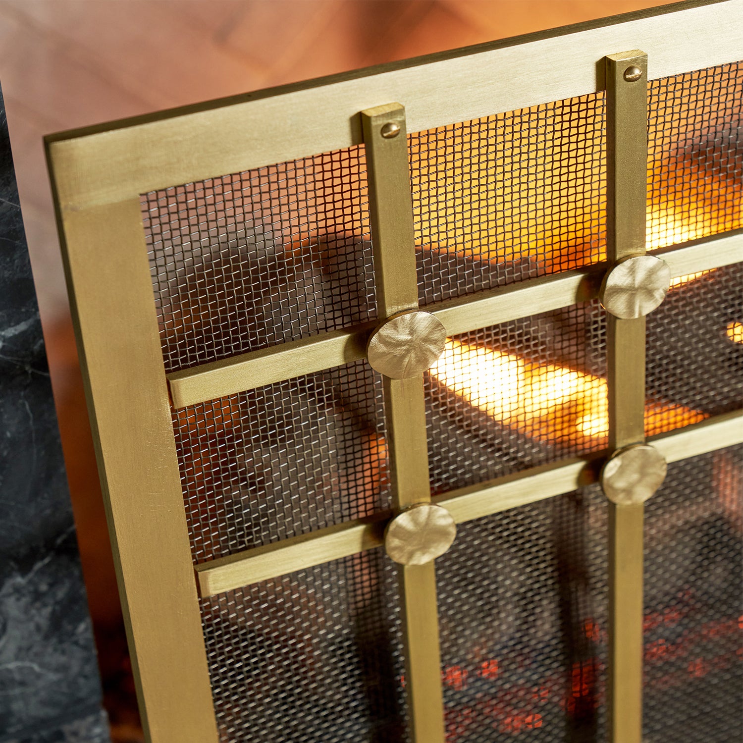 Henry Fireplace Screen in Brass