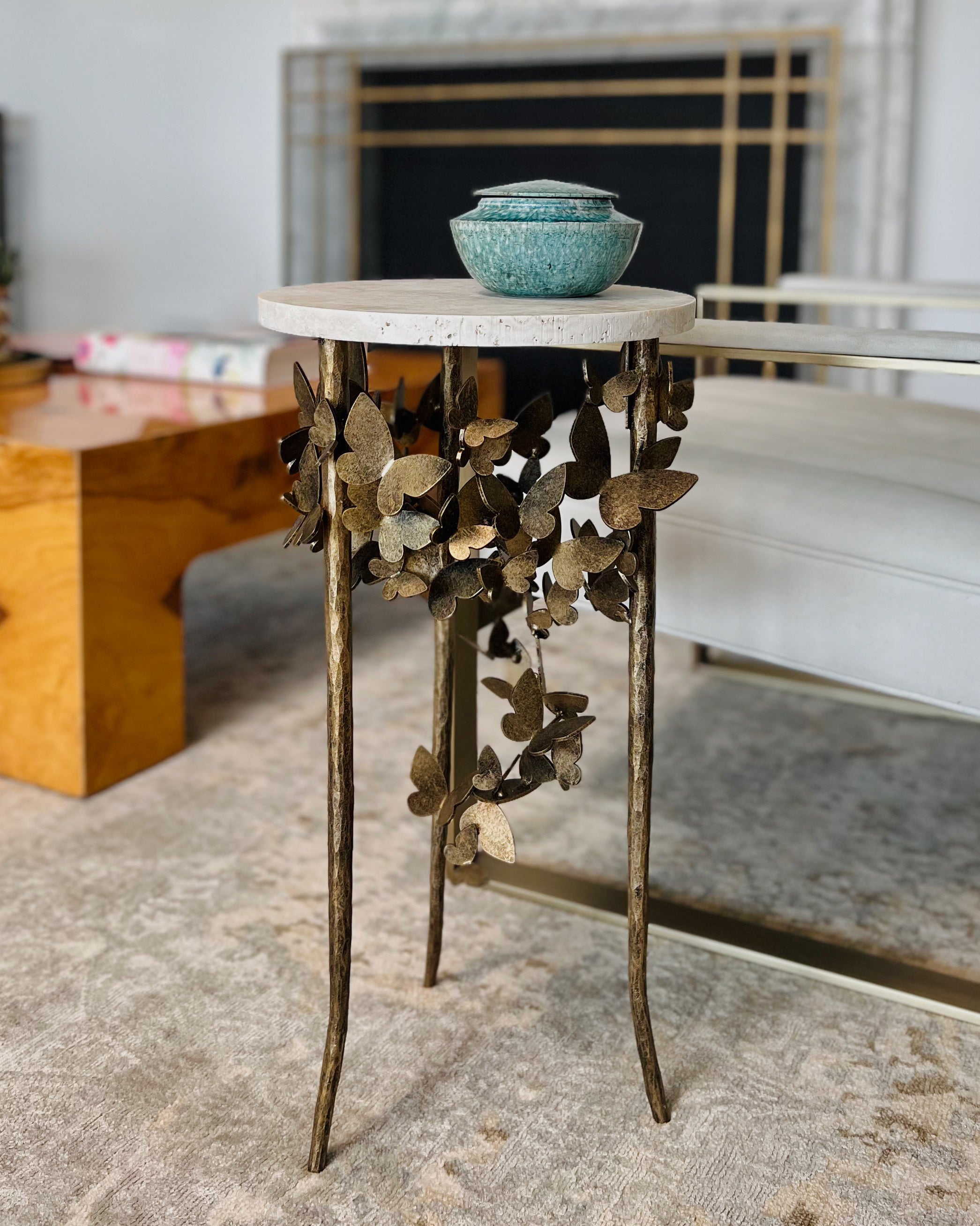 Marble Butterfly Table by Claire Crowe Collection