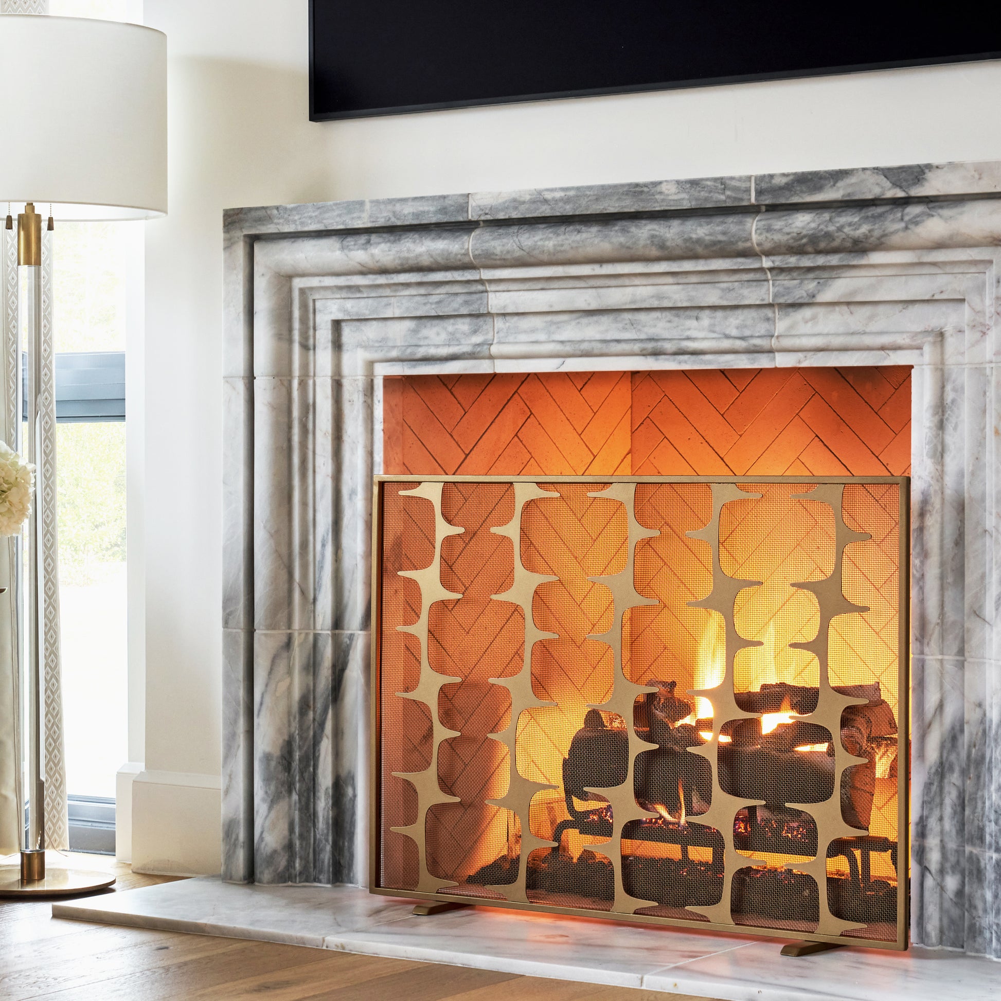 River Rock Fire Screen