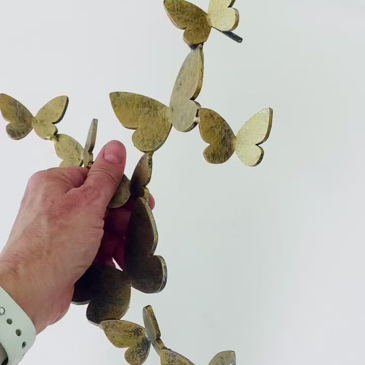 Butterfly Wall Sculpture video showing detail of individual forged butterflies
